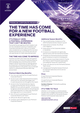 The Time Has Come for a New Football Experience