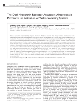 The Dual Hypocretin Receptor Antagonist Almorexant Is Permissive for Activation of Wake-Promoting Systems