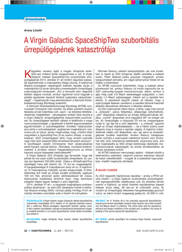 A Virgin Galactic Spaceshiptwo Szuborbitális Űrrepülőgépének Katasztrófája
