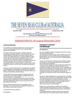 Seven Seas Newsletter No. 85 Aug.Sept. 2020