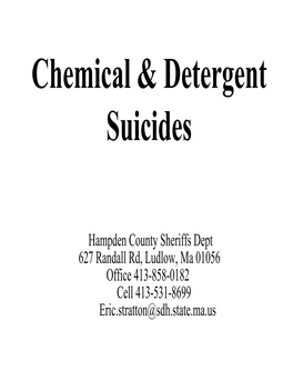 Chemical & Detergent Suicides