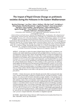 The Impact of Rapid Climate Change on Prehistoric Societies During the Holocene in the Eastern Mediterranean