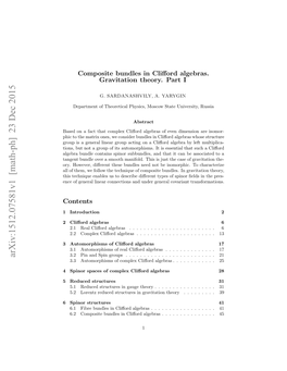 Composite Bundles in Clifford Algebras. Gravitation Theory. Part I