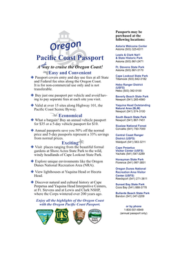 Brochure About the Oregon Pacific Coast Passport