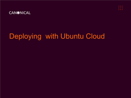 Deploying with Ubuntu Cloud