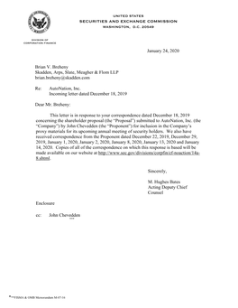 Autonation, Inc. Incoming Letter Dated December 18, 2019