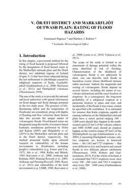 Chapter V. Öræfi District and Markarfljót Outwash Plain: Rating of Flood Hazards
