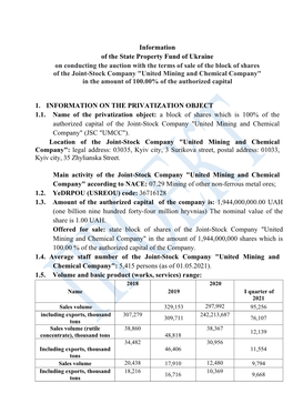 Information of the State Property Fund of Ukraine