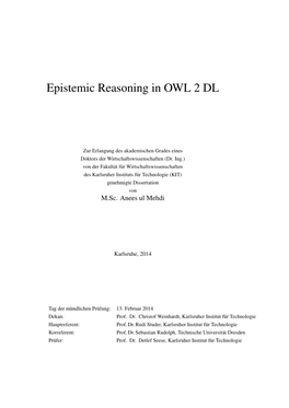 Epistemic Reasoning in OWL 2 DL