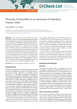 Diversity of Butterflies in an Arboretum of Vadodara, Gujarat, India