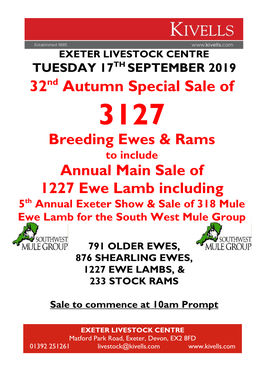 Ewe Lambs, & 233 Stock Rams