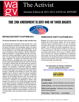 The Activist Summer Edition & 2011-2012 ANNUAL REPORT