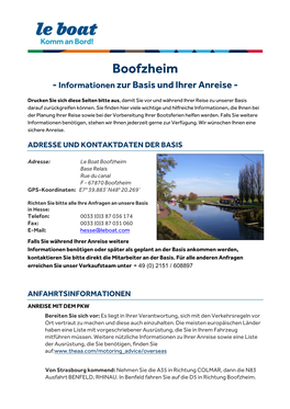 Boofzheim - Informationen Zur Basis Und Ihrer Anreise