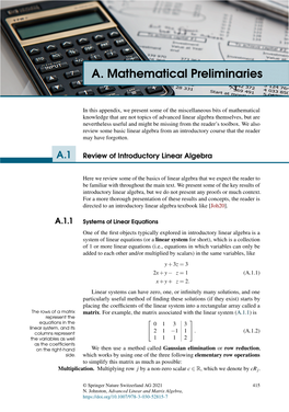 A. Mathematical Preliminaries