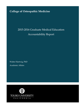 2015– 2016 Graduate Medical Education Accountability Report