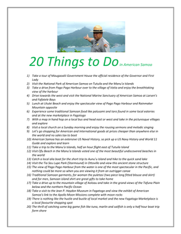 20 Things to Doin American Samoa