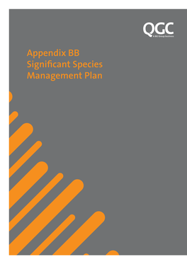 Appendix BB Significant Species Management Plan