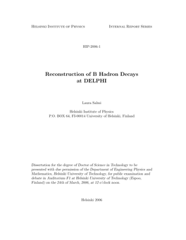 Reconstruction of B Hadron Decays at DELPHI