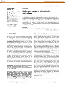 Dielectrophoresis in Microfluidics Technology