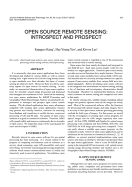 Open Source Remote Sensing: Introspect and Prospect