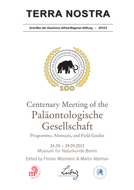Paläontologische Gesellschaft Programme, Abstracts, and Field Guides