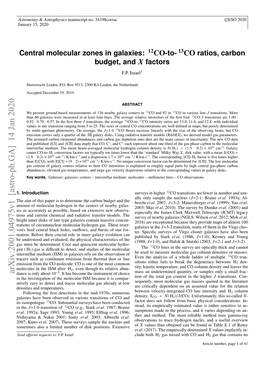 12CO-To- 13CO Ratios, Carbon Budget, and X Factors