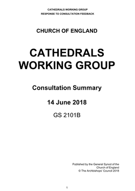 Cathedrals Working Group Response to Consultation Feedback