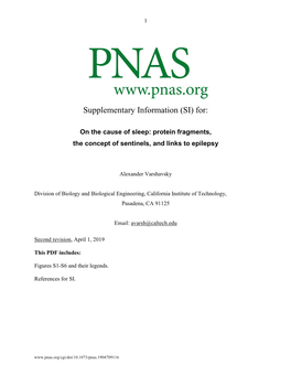 On the Cause of Sleep: Protein Fragments, the Concept of Sentinels, and Links to Epilepsy