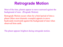 Explaining Retrograde Motion of the Planets