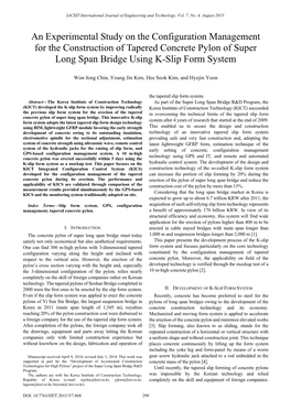 An Experimental Study on the Configuration Management for the Construction of Tapered Concrete Pylon of Super Long Span Bridge Using K-Slip Form System