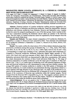 Moldavites from Lusatia (Germany) 11: a Chemical Compari- Sion with Czech Moldavites J.-M