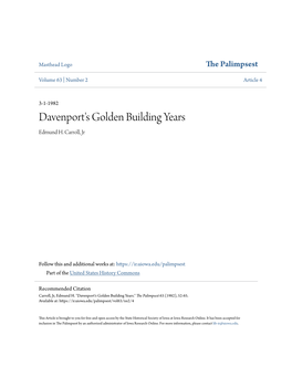 Davenport's Golden Building Years Edmund H