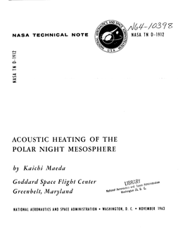 ACOUSTIC HEATING of the POLAR NIGHT MESOSPHERE by Kaichi Maeda