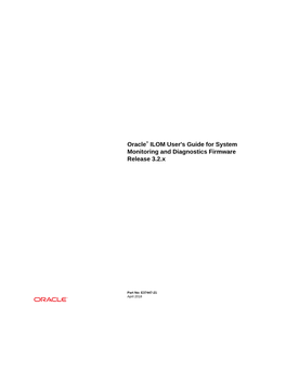 Oracle® ILOM User's Guide for System Monitoring and Diagnostics