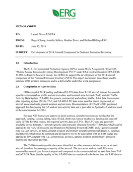 Development of 2014 Aircraft Component for National Emissions Inventory