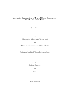 Automatic Organization of Digital Music Documents – Sheet Music and Audio