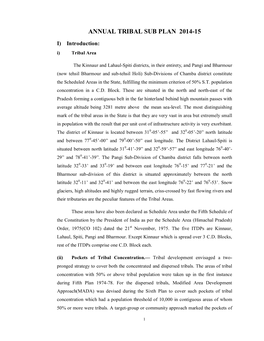 Annual Tribal Sub Plan 2014-15