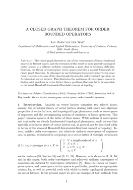 A Closed Graph Theorem for Order Bounded Operators