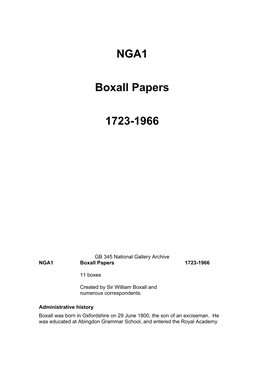 NGA1 Boxall Papers 1723-1966