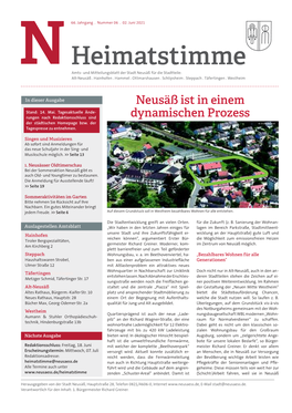 Heimatstimme Amts- Und Mitteilungsblatt Der Stadt Neusäß Für Die Stadtteile: Alt-Neusäß