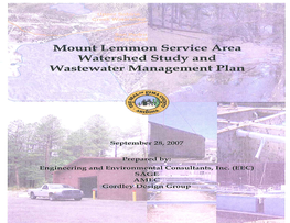 Mt. Lemmon Service Area Watershed Study & Wastewater Management