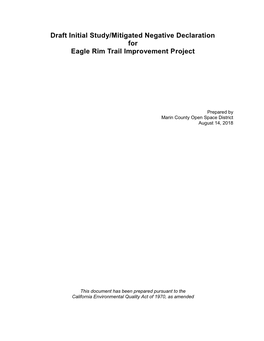 Eagle Rim Initial Study and Draft Mitigated Negative Declaration