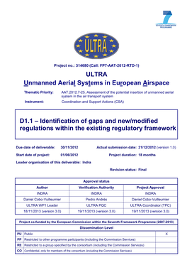 Identification of Gaps and New/Modified Regulations Within the Existing Regulatory Framework