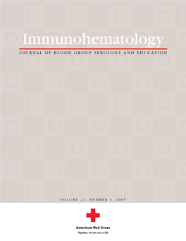 Immunohematology Vol 21, #4