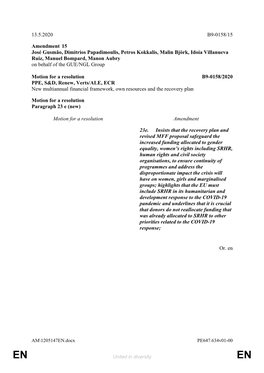 13.5.2020 B9-0158/15 Amendment 15 José Gusmão, Dimitrios