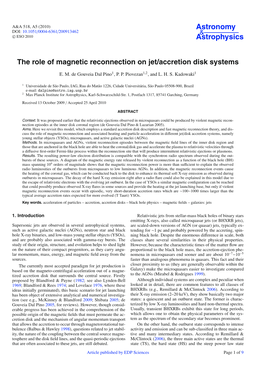 The Role of Magnetic Reconnection on Jet/Accretion Disk Systems