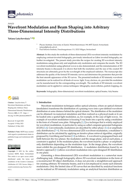 Wavefront Modulation and Beam Shaping Into Arbitrary Three-Dimensional Intensity Distributions