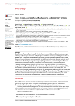 Point Defects, Compositional Fluctuations, and Secondary Phases