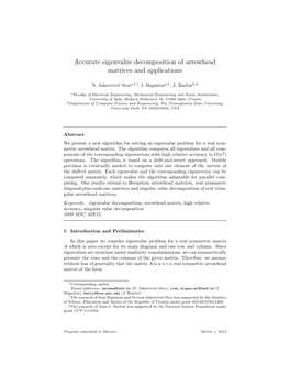 Accurate Eigenvalue Decomposition of Arrowhead Matrices and Applications