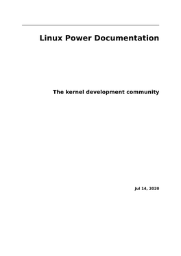 Linux Power Documentation